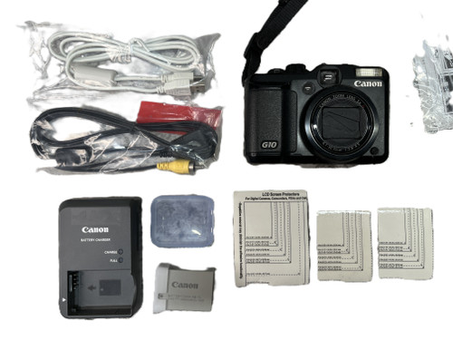 Vtg Canon PowerShot G10 Digital Camera w/ Box + Accessories | Works!