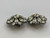 Vtg 1980s Marie Ferra Clear Floral Crystal Clip-On Earrings Signed