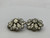 Vtg 1980s Marie Ferra Clear Floral Crystal Clip-On Earrings Signed