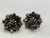 Vtg 1980s Marie Ferra Clear Floral Crystal Clip-On Earrings Signed