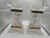 Vtg Lalique Crystal Paquerettes Pair of Daisy Candle Holders