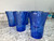 Vtg Hazel Atlas Royal Lace Cobalt Blue Juice Tumblers Set of 7