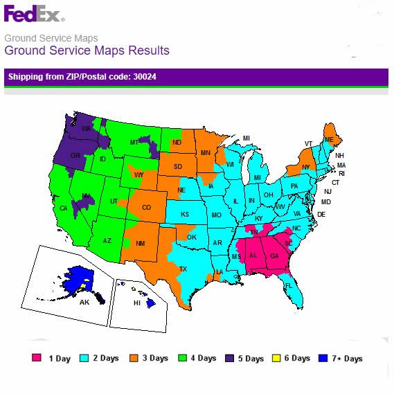 Sign11.com Fedex Ground Transit Map