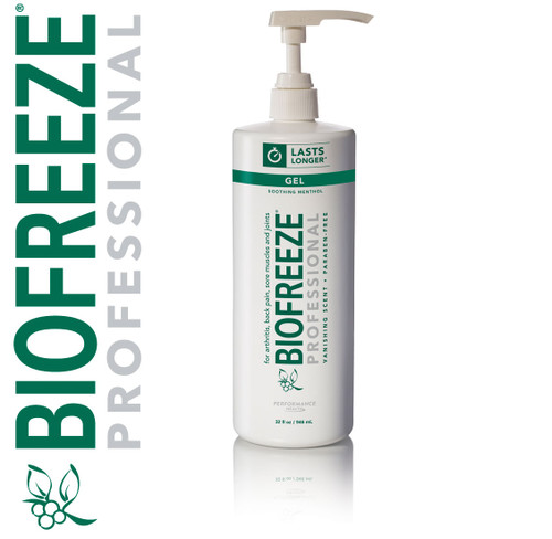 Biofreeze® Professional Topical Analgesic
32 oz Gel w/ Pump Clinical Size