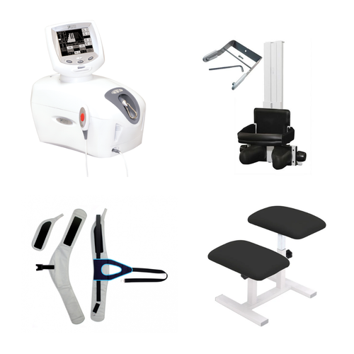 TX Traction Unit, Black Flexion Stool, Belt System, and Saunders Cervical Traction