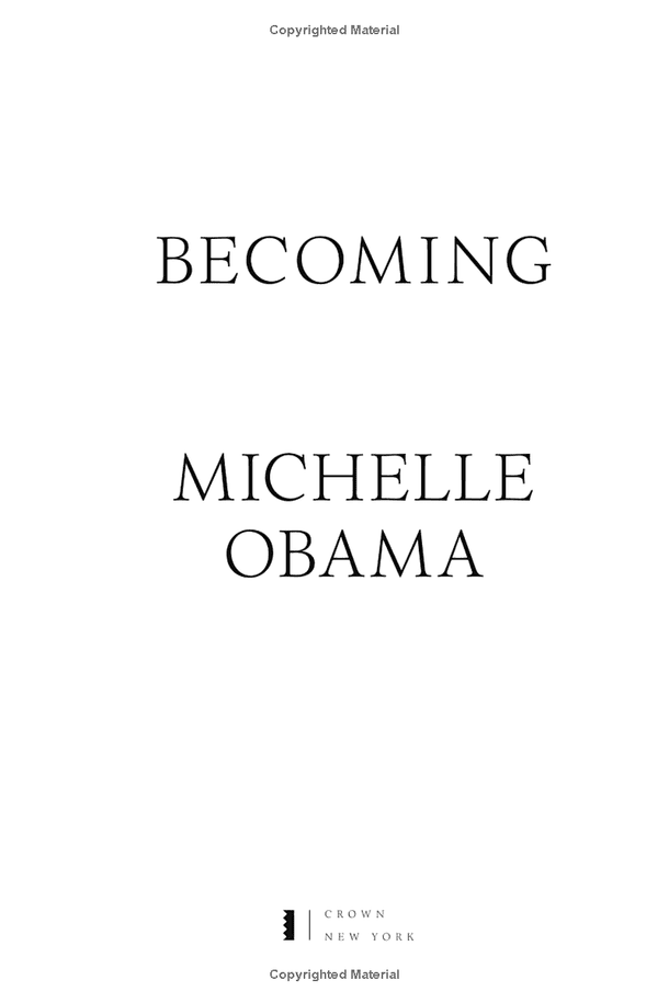 Becoming: The Sunday Times Number One Bestseller