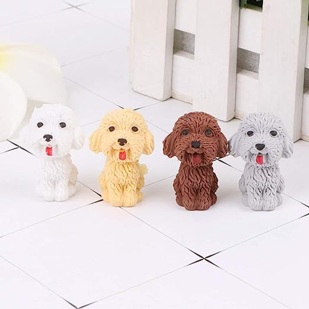 1Pc Mini 3D Cute Cartoon Dog Rubber Eraser Novelty Stationery Kids Gifts Durable and Useful Professional Process