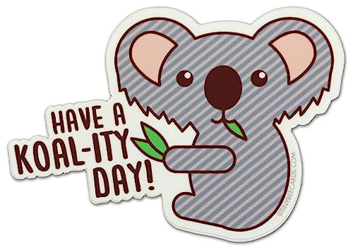 Cute Koala Vinyl Sticker"Koality Day" - Koala Lover Funny Decal Gift, Water Bottle Laptop Sticker