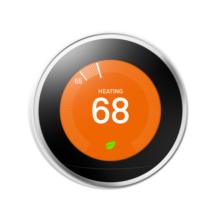 Google Nest Learning Thermostat, Polished Steel