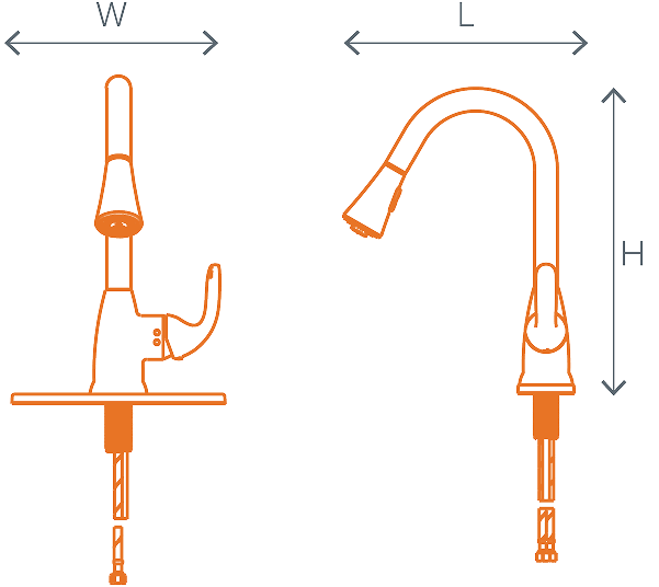 Earth® Single-Handle  Pull-Down Kitchen Faucet specifications