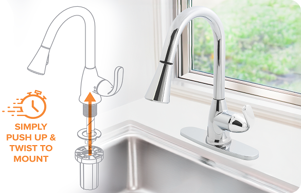 Earth® Luxe Single Handle Pull-Down Kitchen Faucet
