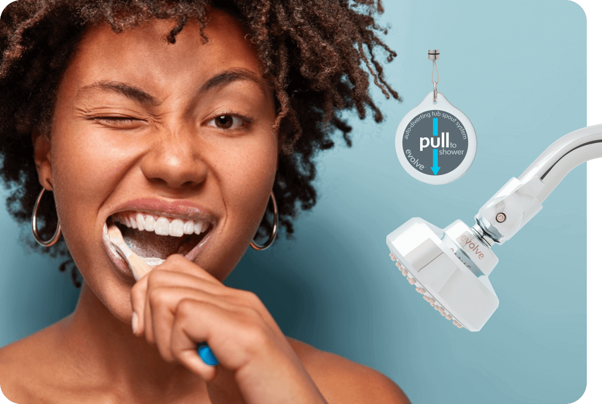 women brushing teeth