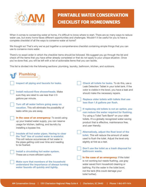 Water Conservation Checklist