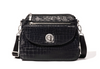 Black Croc Jacquard Calais Crossbody