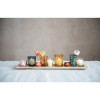 Embossed Glass Votive Holders with Tray
