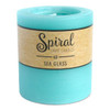 Spiral Candle-Aqua Sea Glass 3X3 