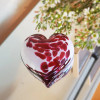Glass Heart Paperweight - Forget Me Not