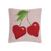 Cherries Heart Hook Pillow 10x10