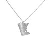 Silver MN shape necklace