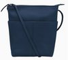 Classic Navy Leather Midi Sac