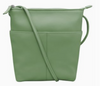Sage Leather Midi Sac