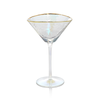 Gold Rim Triangular Martini Glass