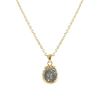 Gold Pavia Coin & Frame Necklace