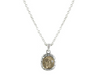Tat2 Vintage Silver Pavia Coin & Frame Necklace