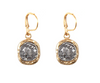 Gold Pavia Coin & Frame Dangle Earring