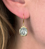 Gold Pavia Coin & Frame Dangle Earring