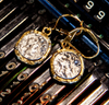 Gold Pavia Coin & Frame Dangle Earring