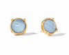 Honey Stud-Iridescent Chalcedony Blue