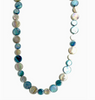 Turquoise and Taupe Single Strand MOP Necklace