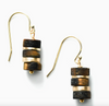 Tiger Eye Gold Disc Earring