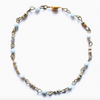 Aqua Jade Silver Disc and Gold Wire Necklace