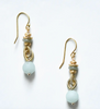 Aqua Jade Wire Earring