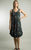 Dark Green Floral Gauze Dress
