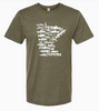 Heather Olive Fish Stamp MN T-Shirt
