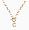 'C' Gold Initial Toggle Necklace