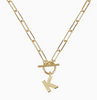 'K' Gold Initial Toggle Necklace