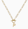 'P' Gold Initial Toggle Necklace