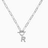 'R' Silver Initial Toggle Necklace