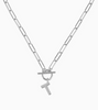 'T' Silver Initial Toggle Necklace
