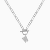 'W' Silver Initial Toggle Necklace