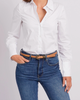 Camel Alie Skinny Leather Belt