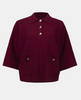 Joseph Ribkoff Merlot Polo Collar Boxy Knit Sweater
