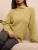 Leek Mock Neck Cable Knit Sweater