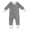 Brown Stripe Organic 2-Way Zip Romper