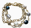 Mixed Baroque Pearl and Crystal Chain Bracelet