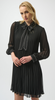 Black Pleated Chiffon Neck Tie Dress